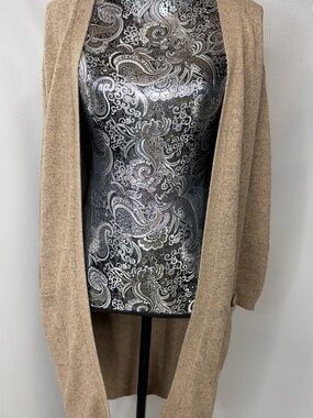 Fat face Open-Front Longline Cardigan Sweater - Camel/Tan